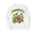 Pterodactyl Groovy Floral Watercolor Sweatshirt - Unique Graphic Men Women - T-Shirt, Sweatshirt, Hoodie
