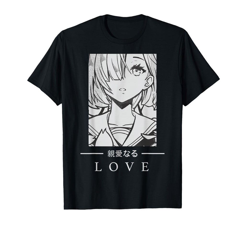 Anime Love Japanese Text Aesthetic T-Shirt - Trendy Graphic for Adults - T-Shirt, Sweatshirt, Hoodie