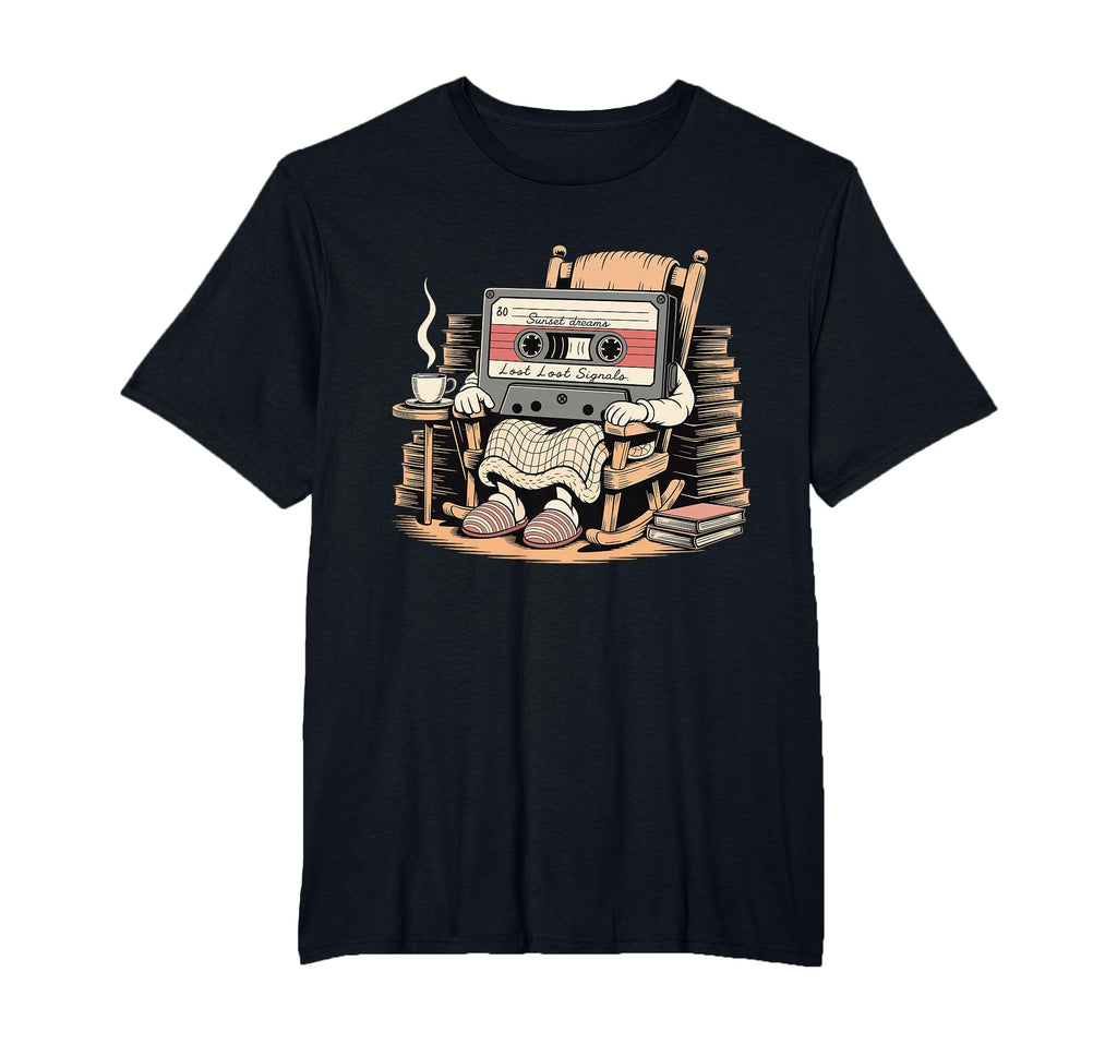 Funny Old Cassette Tape Cartoon Walker T-Shirt - Custom Art Print Unisex - T-Shirt, Sweatshirt, Hoodie