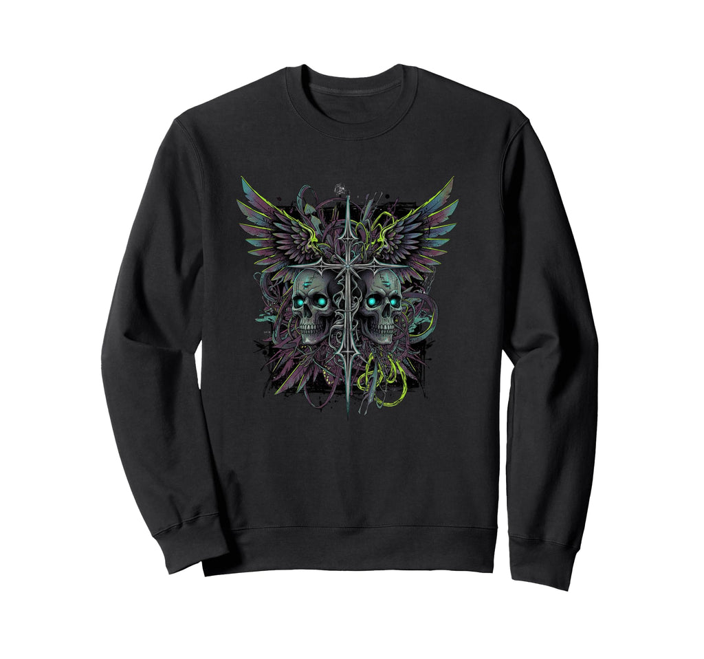 Y2K Grunge Goth Aesthetic Skull Sweatshirt - Graphic Print Unisex - T-Shirt, Sweatshirt, Hoodie