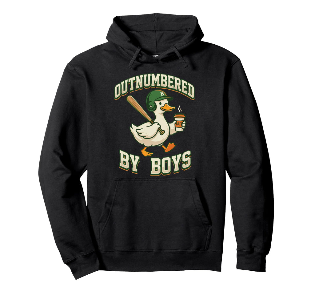 Outnumbered Baseball Duck Coffee Mom Hoodie - Streetwear Style Unisex - T-Shirt, Sweatshirt, Hoodie