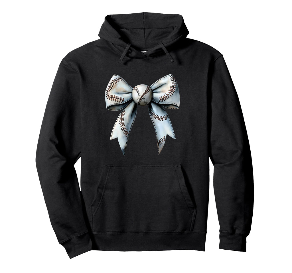 Baseball Coquette Bow Baseball Mom Hoodie - Novelty Apparel Men Women - T-Shirt, Sweatshirt, Hoodie