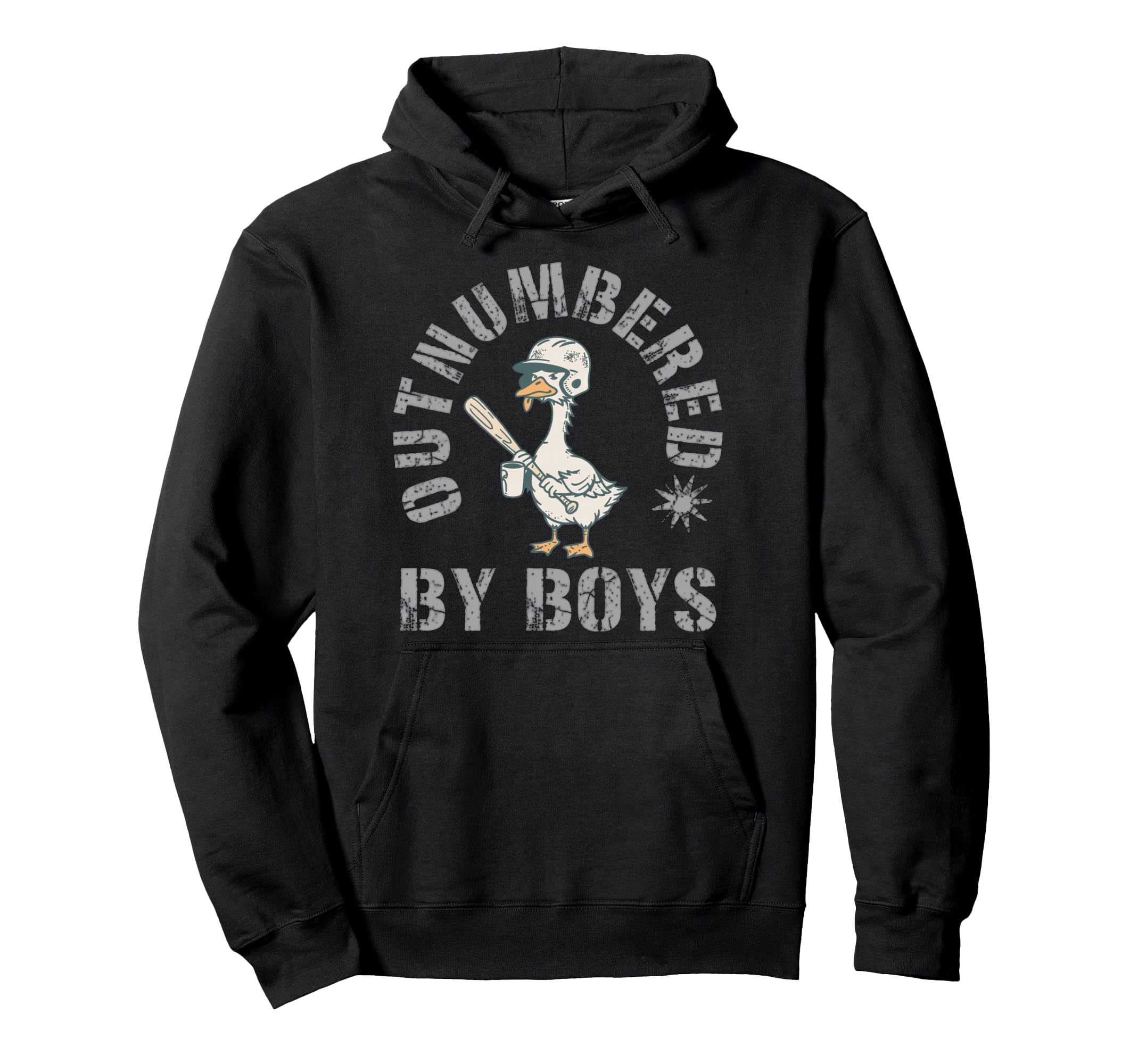Mom Goose Mothers Day Outnumbered Baseball Hoodie - Trendy Graphic Unisex - T-Shirt, Sweatshirt, Hoodie