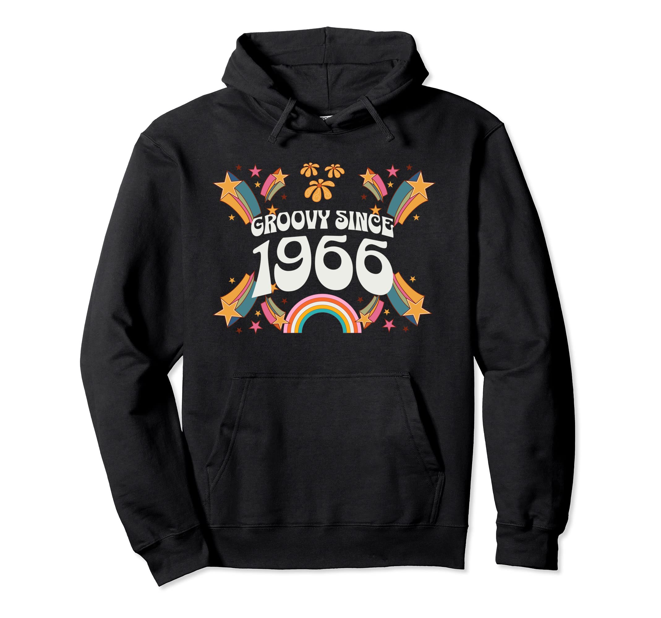 Groovy Since 1966 Birthday Flower Power Hoodie - Aesthetic Graphic Unisex - T-Shirt, Sweatshirt, Hoodie