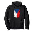 Czech Republic Flag Distressed Hoodie - Novelty Apparel Men Women - T-Shirt, Sweatshirt, Hoodie