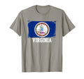 Virginia United States Distressed Flag T-Shirt - Custom Art Print Unisex - T-Shirt, Sweatshirt, Hoodie
