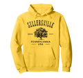Sellersville Pennsylvania Distressed Hoodie - Novelty Apparel for Adults - T-Shirt, Sweatshirt, Hoodie