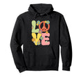 Peace Love Groovy Floral Hoodie - Graphic Print Men Women - T-Shirt, Sweatshirt, Hoodie