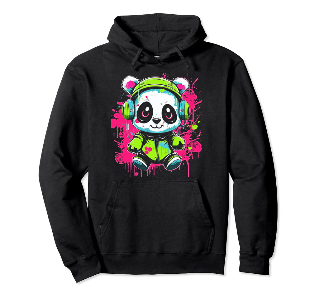 Kawaii Panda Dj Japanese Edm Y2K Hoodie - Casual Everyday Wear for Adults - T-Shirt, Sweatshirt, Hoodie
