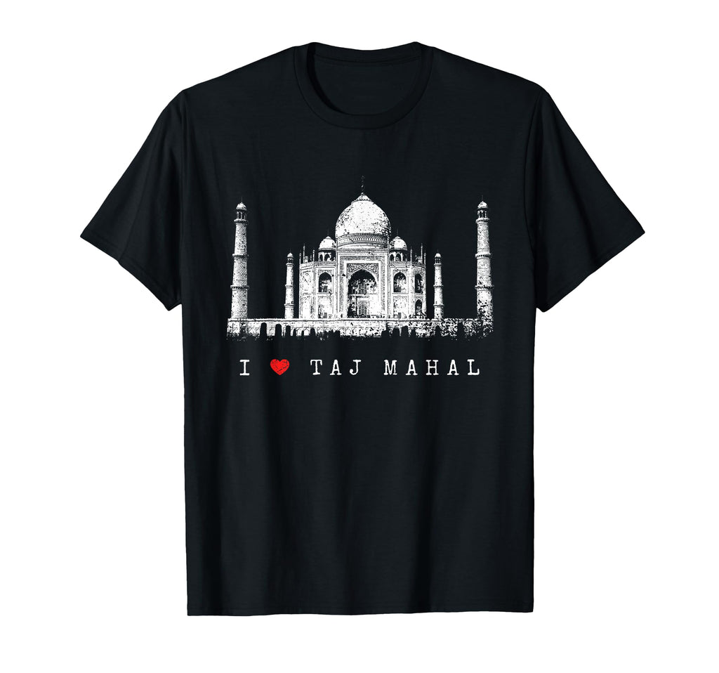 I Love Taj Mahal Agra India Distressed T-Shirt - Unique Graphic Men Women - T-Shirt, Sweatshirt, Hoodie