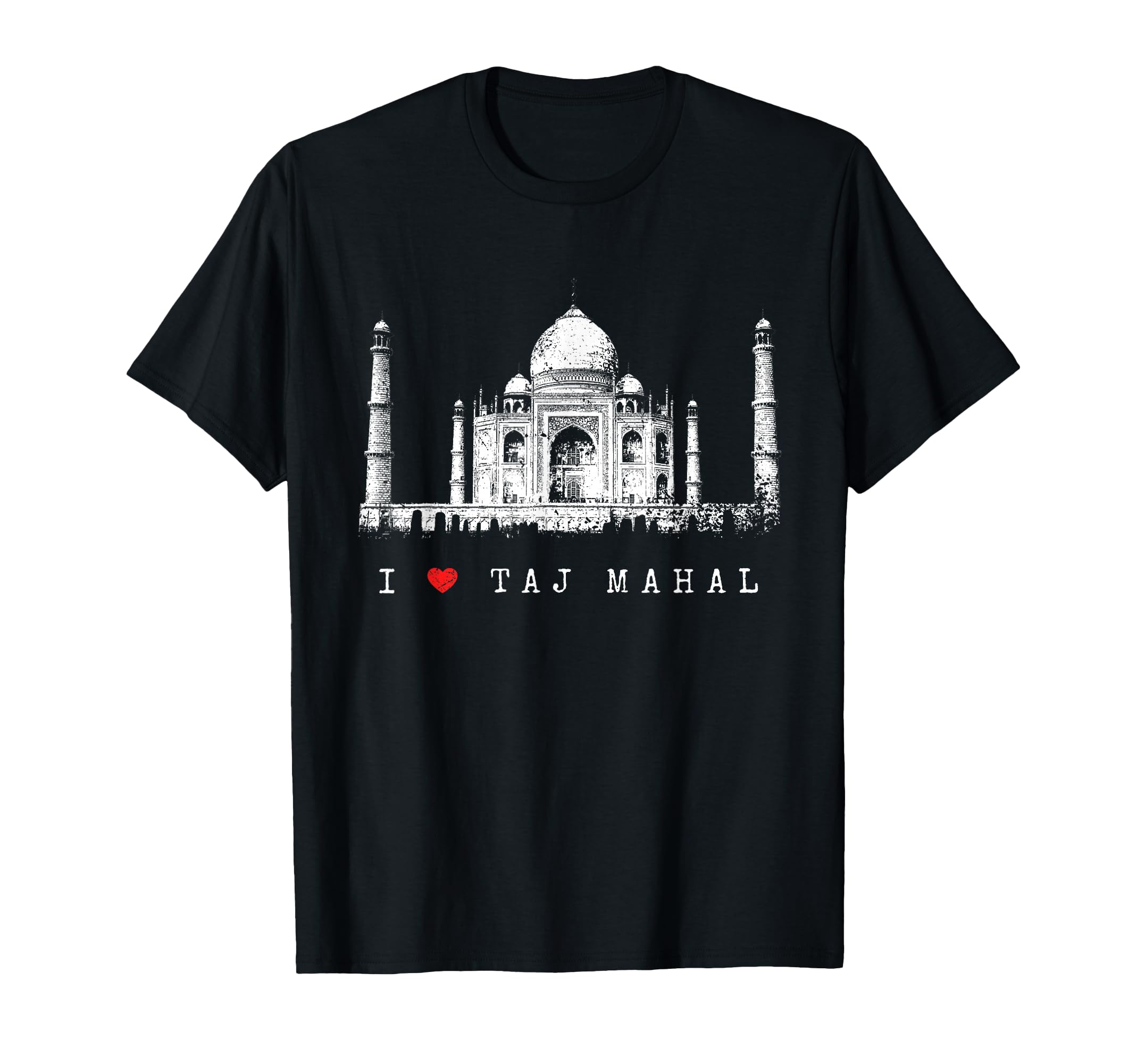 I Love Taj Mahal Agra India Distressed T-Shirt - Unique Graphic Men Women - T-Shirt, Sweatshirt, Hoodie