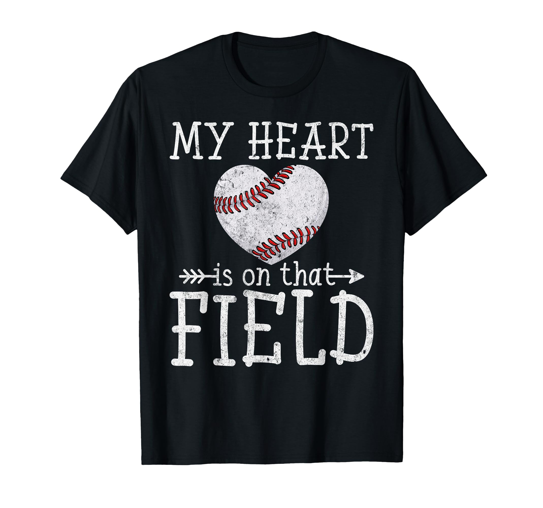 My Heart Is That Field Baseball Heart Mom T-Shirt - Graphic Print Men Women - T-Shirt, Sweatshirt, Hoodie