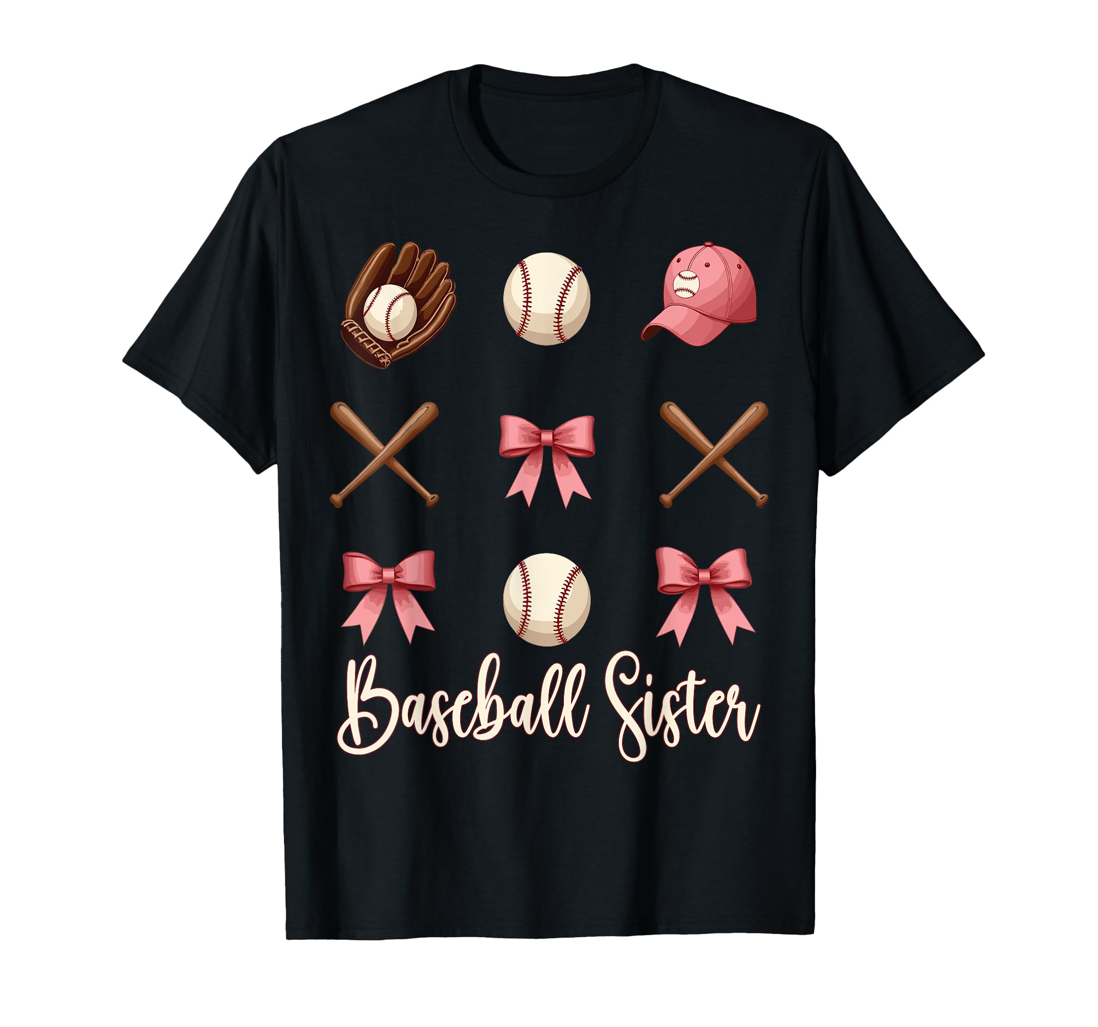 Baseball Sister Funny Coquette Bow T-Shirt - Custom Art Print for Adults - T-Shirt, Sweatshirt, Hoodie