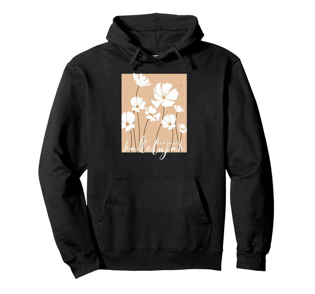 Christian Hard Fought Hallelujah Boho Hoodie - Minimalist Print Men Women - T-Shirt, Sweatshirt, Hoodie