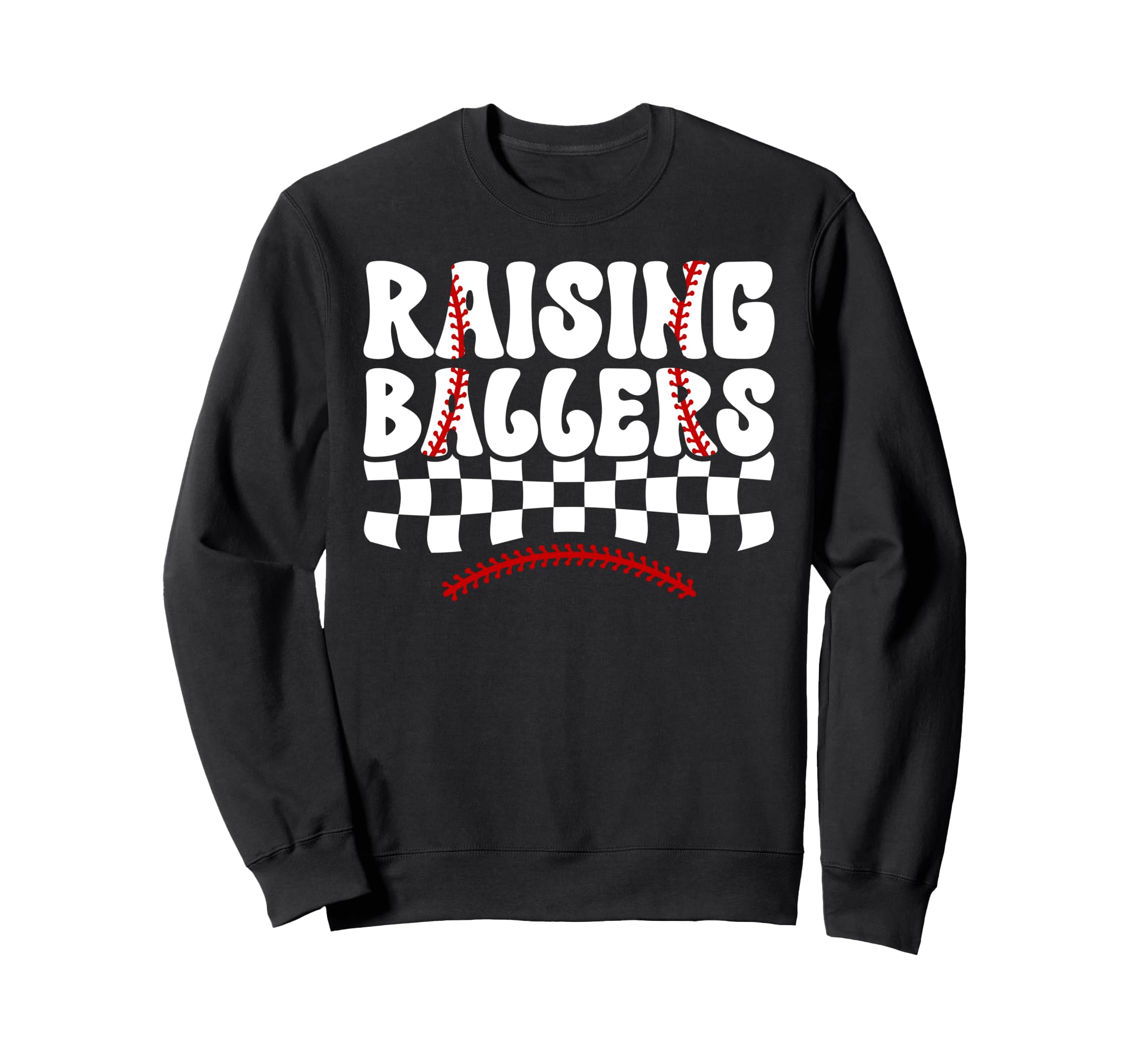 Raising Ballers Groovy Softball Sweatshirt - Minimalist Print Men Women - T-Shirt, Sweatshirt, Hoodie