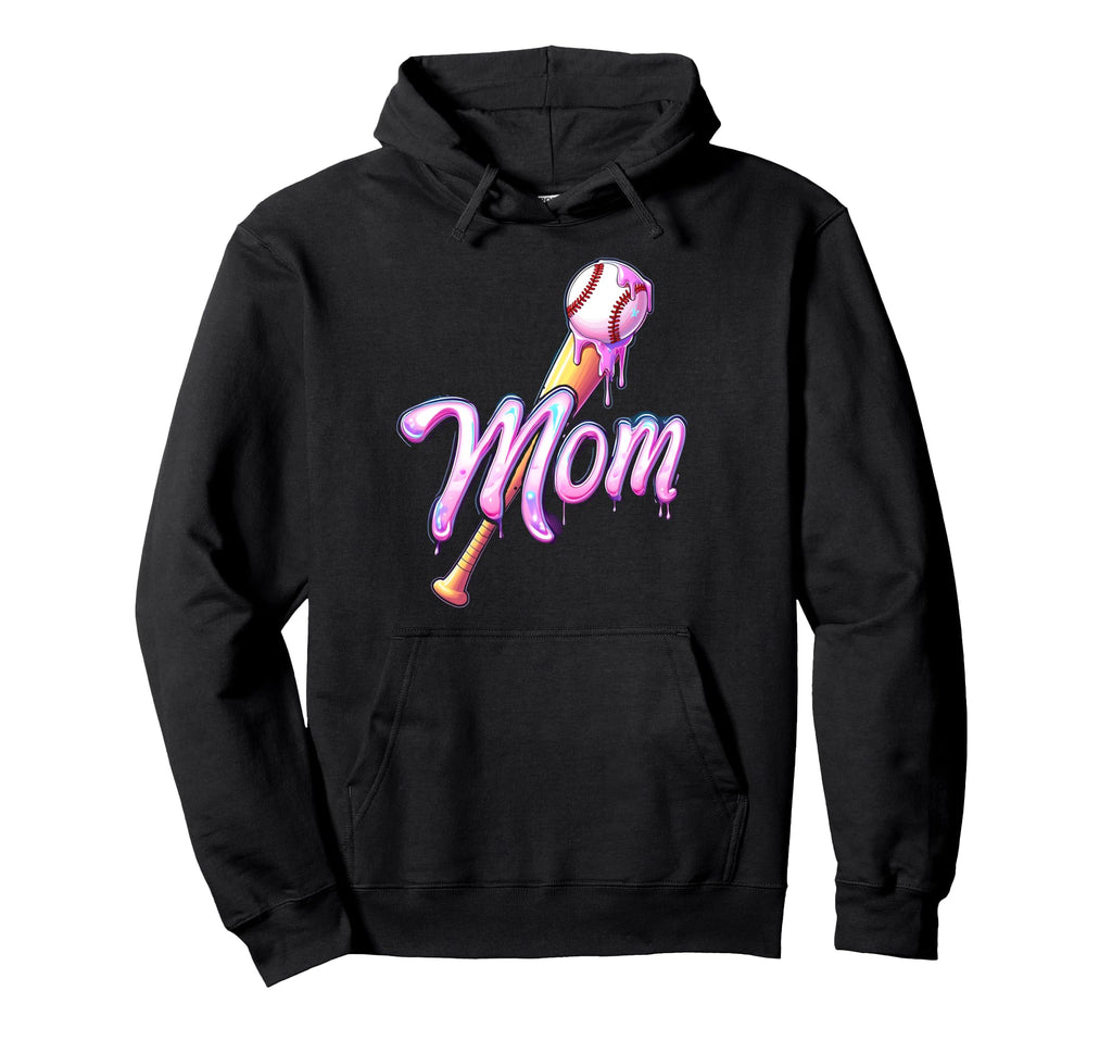 Baseball Drip Mom Tie Dye Baseball Hoodie - Minimalist Print for Adults - T-Shirt, Sweatshirt, Hoodie