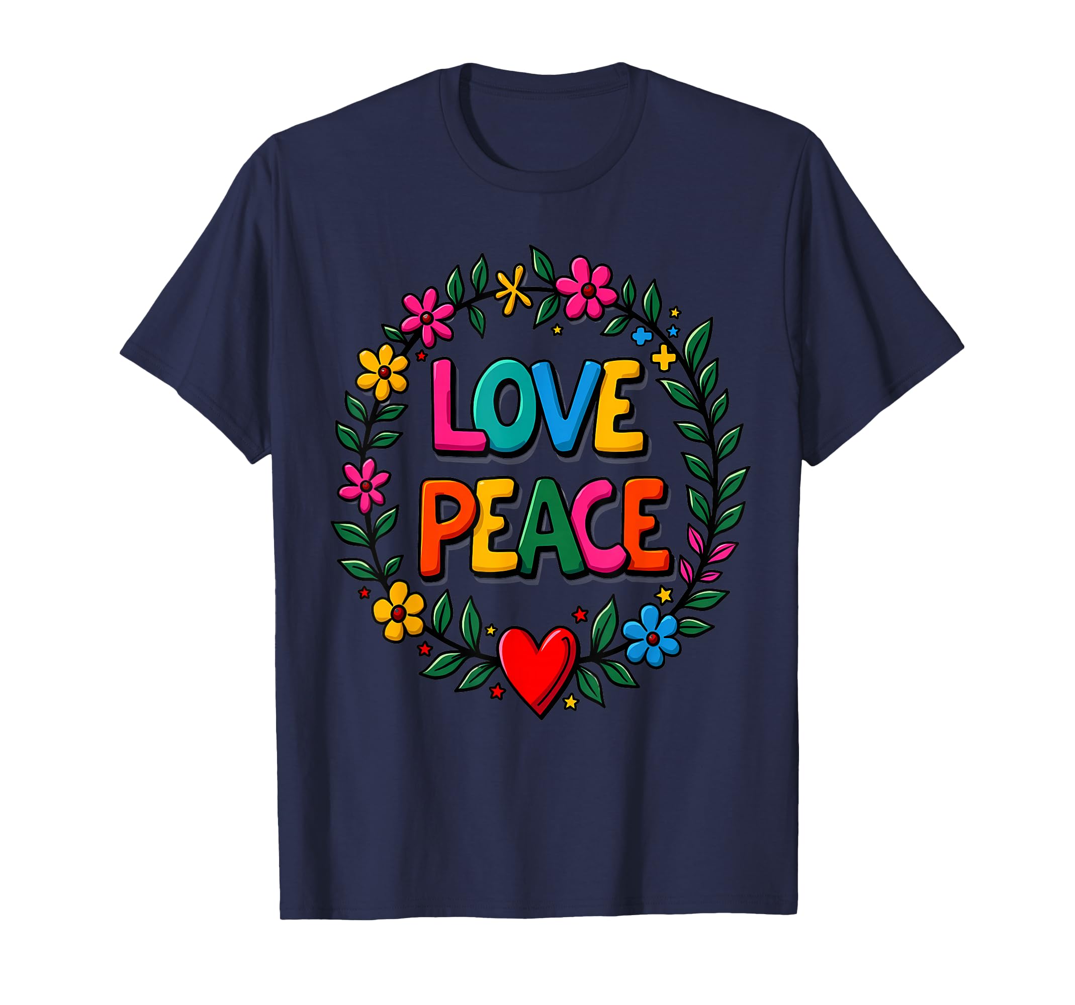60S 70S Flower Power Groovy Love T-Shirt - Casual Everyday Wear for Adults - T-Shirt, Sweatshirt, Hoodie