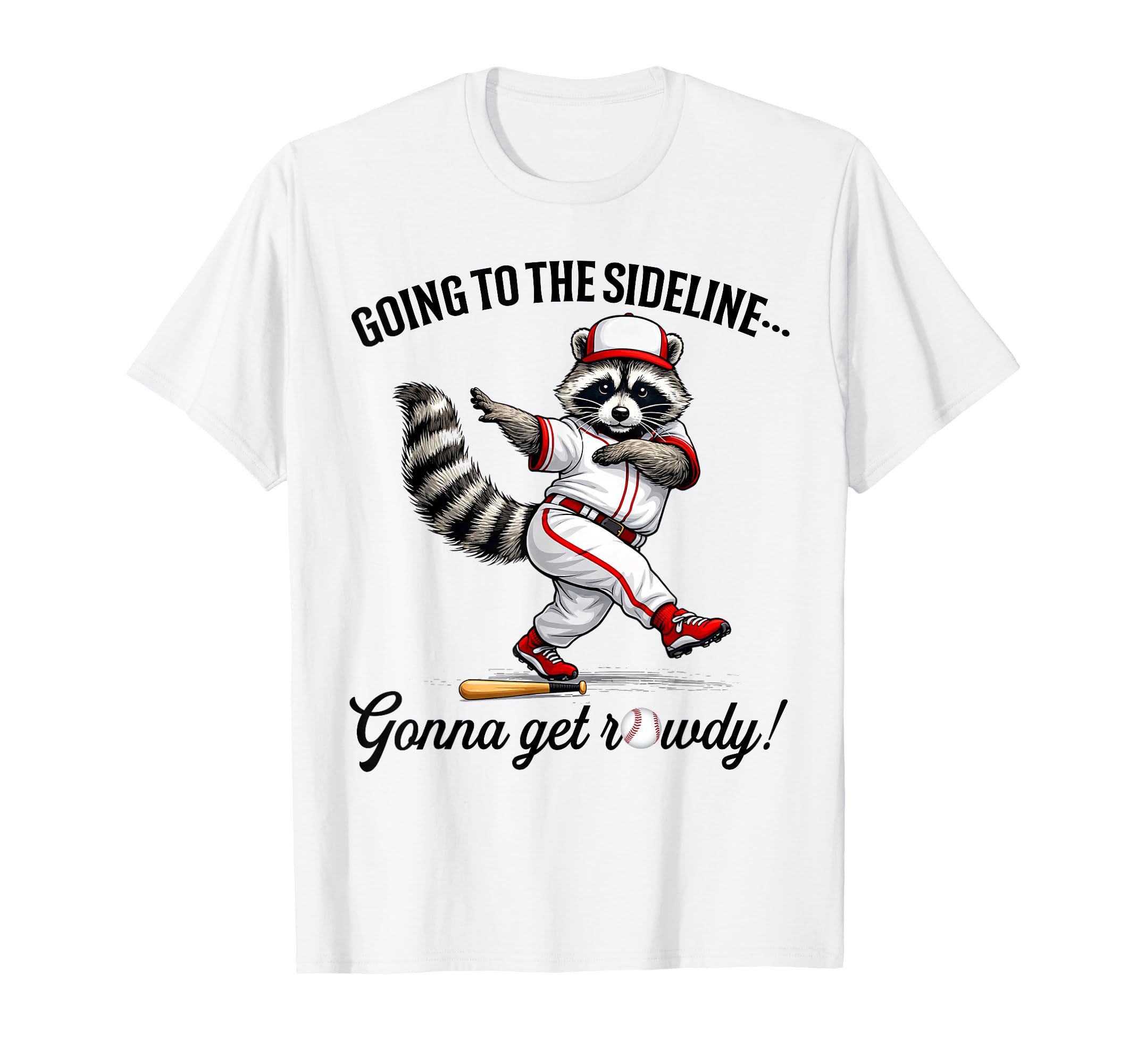Baseball Mom Racoon Going To Sideline T-Shirt - Aesthetic Graphic Unisex - T-Shirt, Sweatshirt, Hoodie