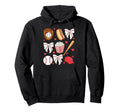 Baseball Bow Baseball Mom Mama Mothers Hoodie - Trendy Graphic for Adults - T-Shirt, Sweatshirt, Hoodie