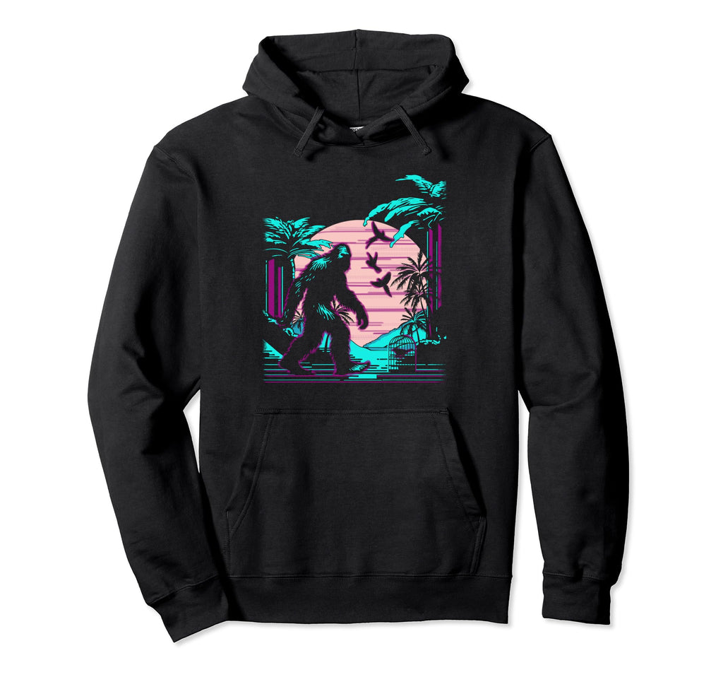 Bigfoot Vaporwave Aesthetic 90S Hoodie - Graphic Print for Adults - T-Shirt, Sweatshirt, Hoodie