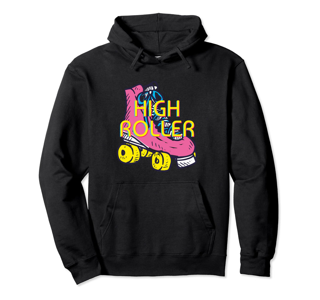High Roller Skating Roller Derby Skates Hoodie - Custom Art Print Unisex - T-Shirt, Sweatshirt, Hoodie