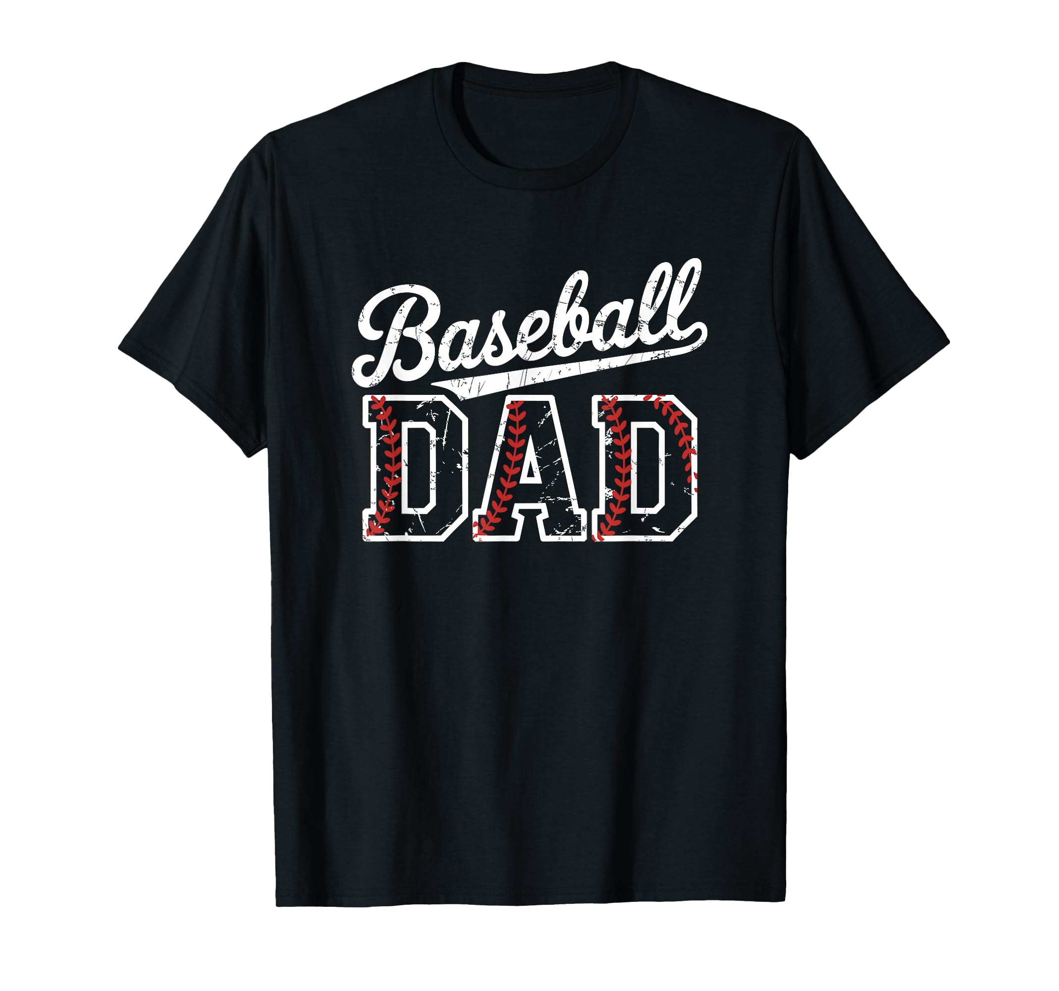Baseball Dad Distressed Varsity T-Shirt - Fun Novelty Design Men Women - T-Shirt, Sweatshirt, Hoodie