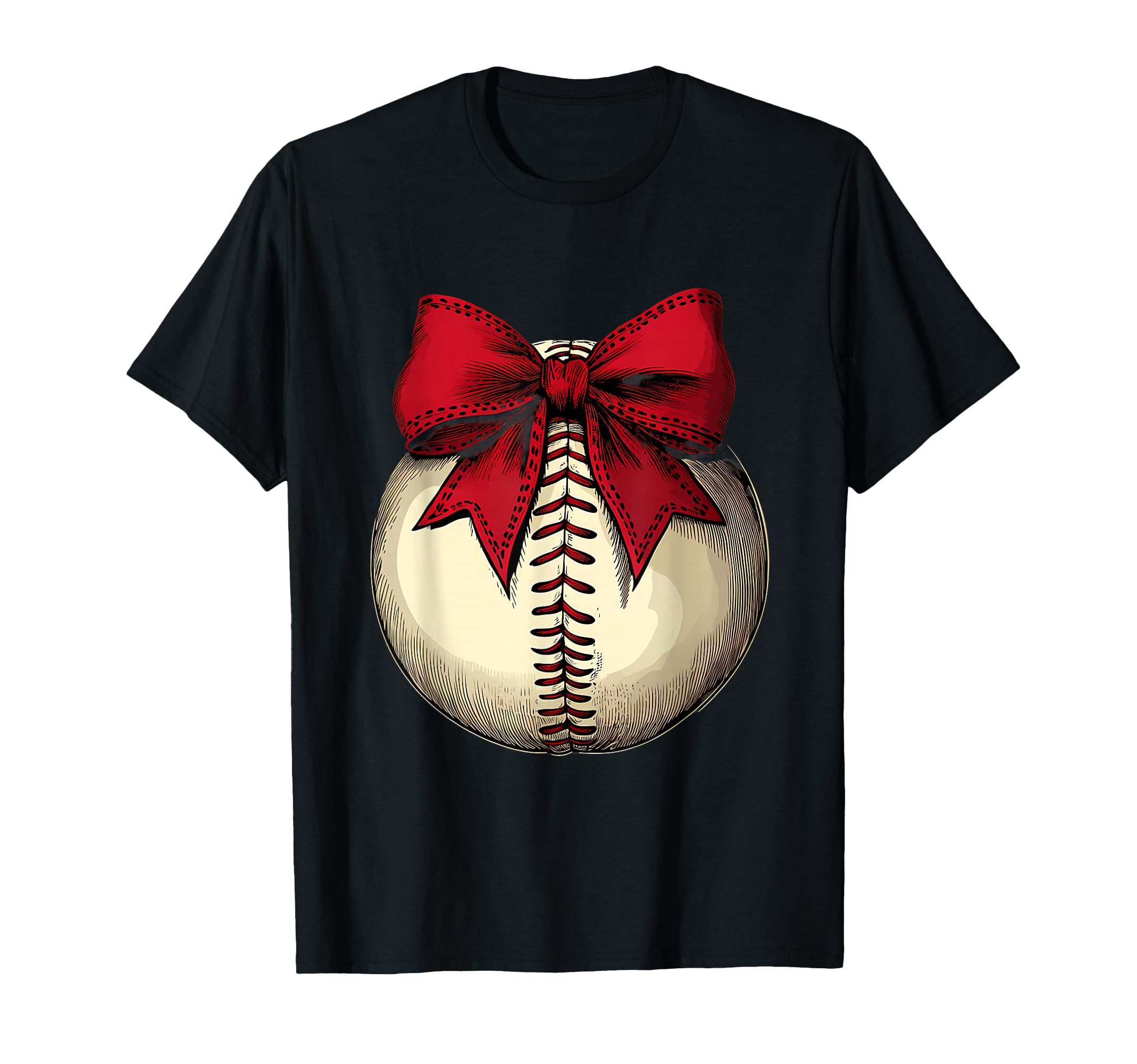 Baseball Coquette Bow Baseball Player T-Shirt - Graphic Print for Adults - T-Shirt, Sweatshirt, Hoodie