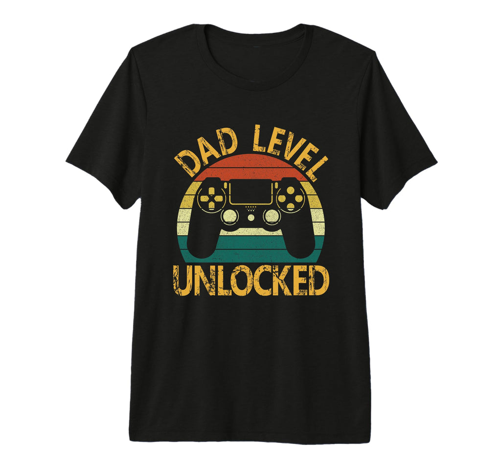 Mens Dad Level Unlocked Video Gamer T-Shirt - Custom Art Print Unisex - T-Shirt, Sweatshirt, Hoodie