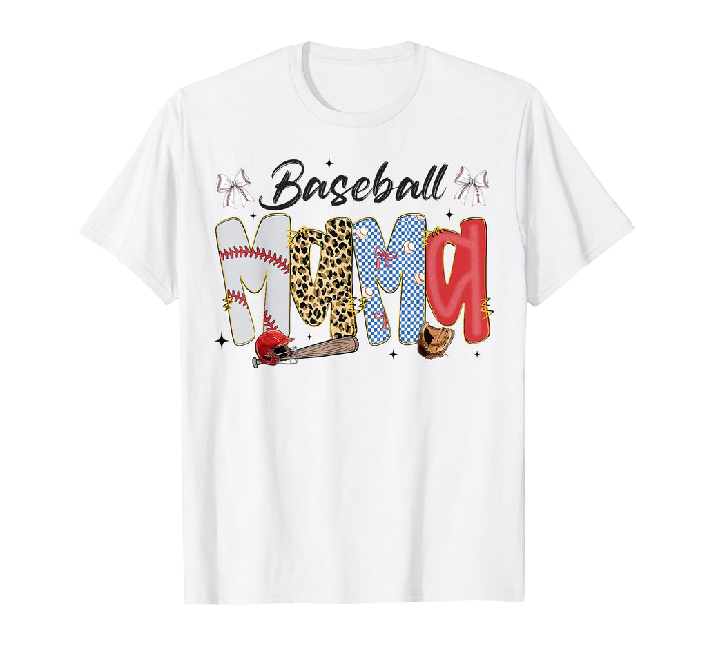 Baseball Mama Coquette Bow Game Day T-Shirt - Novelty Apparel Unisex - T-Shirt, Sweatshirt, Hoodie