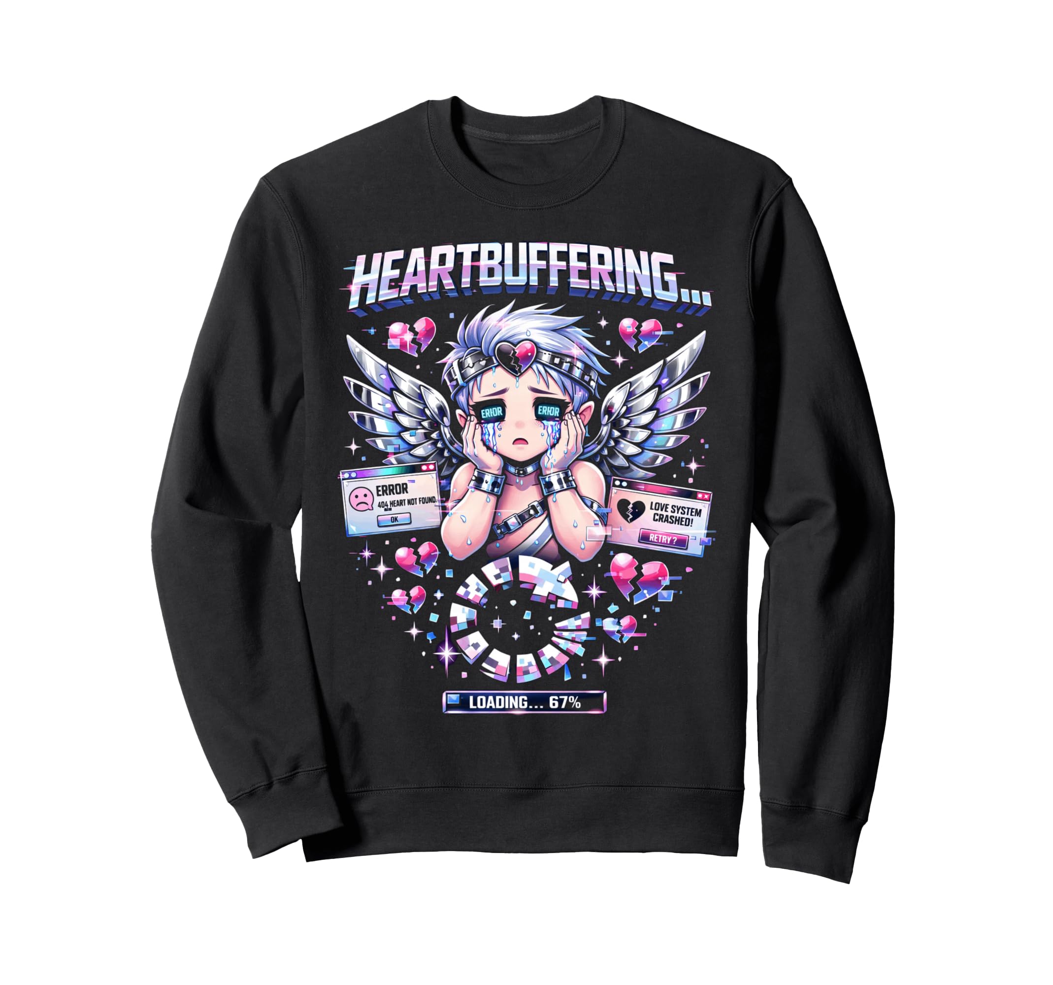 Heartbuffering Cyber Emo Sweatshirt - Casual Everyday Wear for Adults - T-Shirt, Sweatshirt, Hoodie