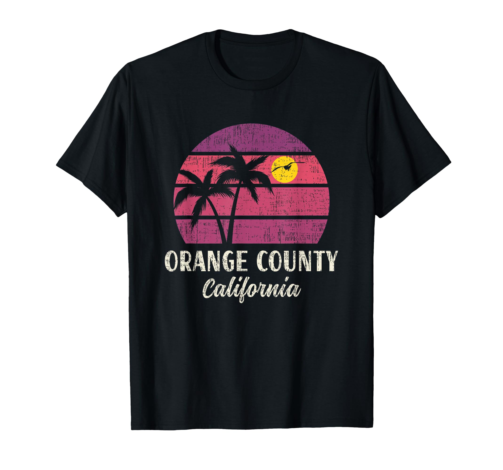 Orange County 70S Palms Sunset T-Shirt - Trendy Graphic for Adults - T-Shirt, Sweatshirt, Hoodie