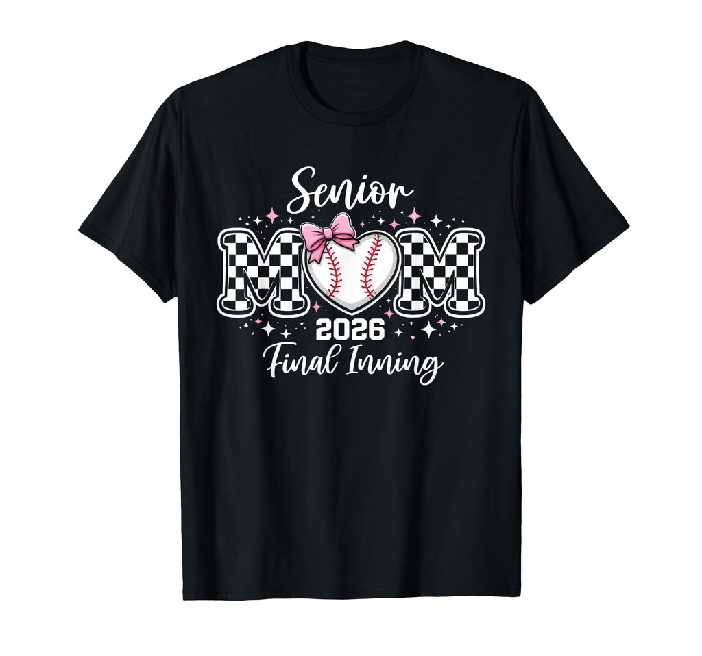 Baseball Senior Mom 2026 Leopard Baseball T-Shirt - Novelty Apparel Unisex - T-Shirt, Sweatshirt, Hoodie