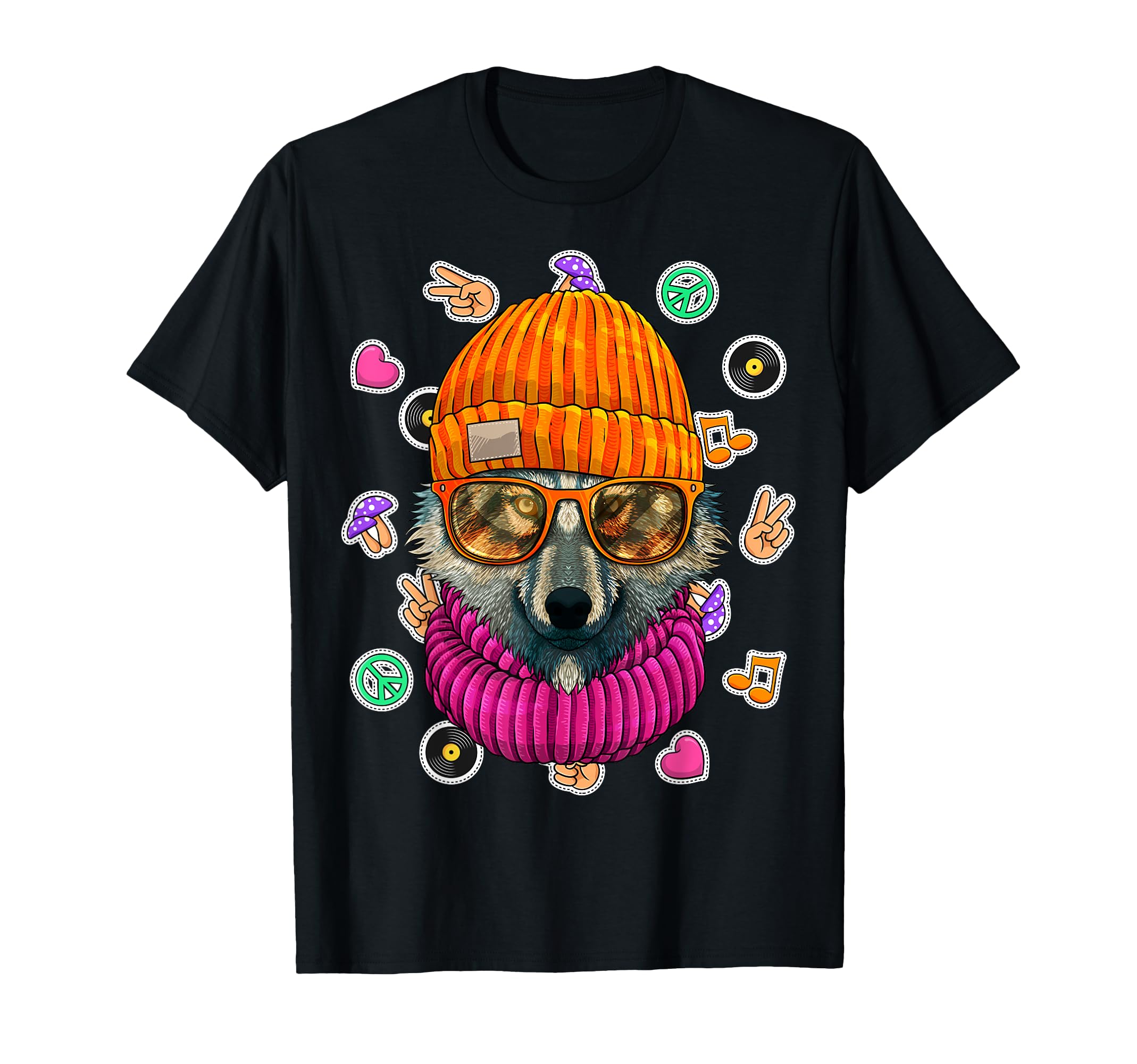 Hipster Wolf Geek Nerd Glasses T-Shirt - Aesthetic Graphic Men Women - T-Shirt, Sweatshirt, Hoodie