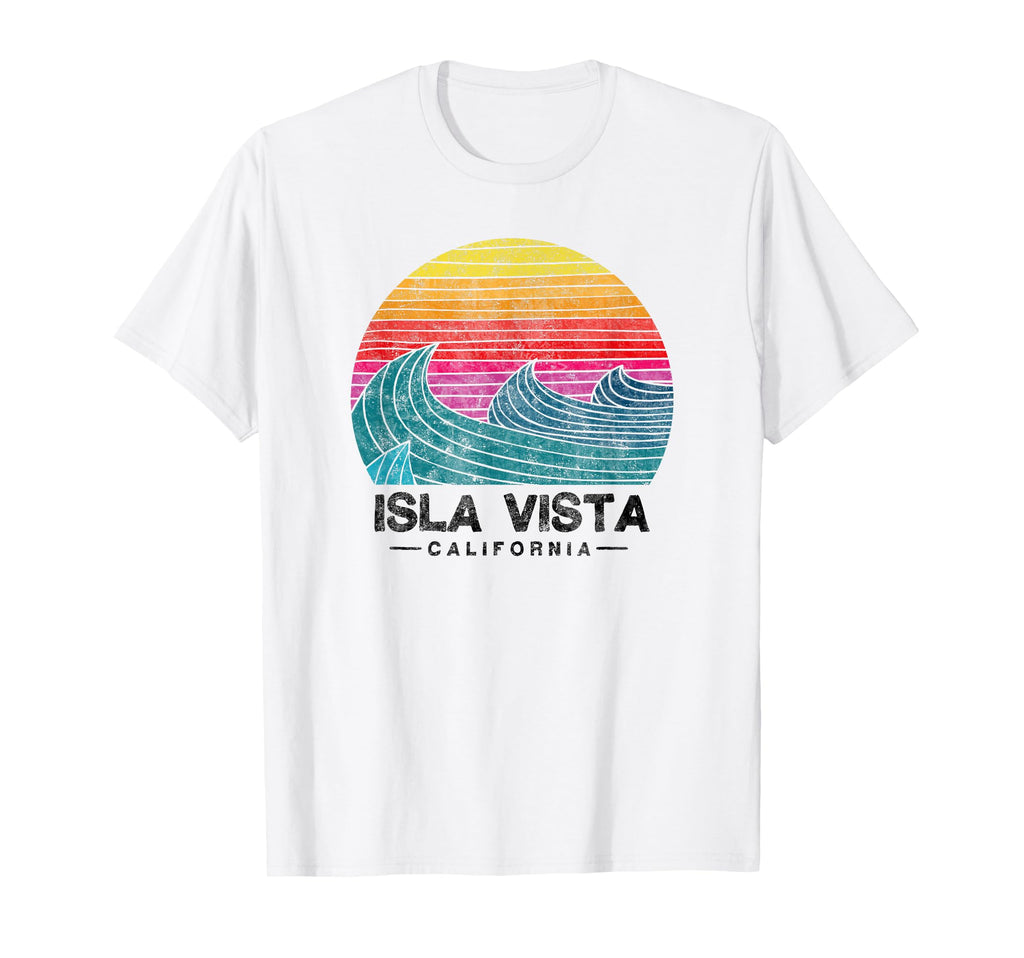 Isla Vista Surfing Waves Beach T-Shirt - Minimalist Print Men Women - T-Shirt, Sweatshirt, Hoodie