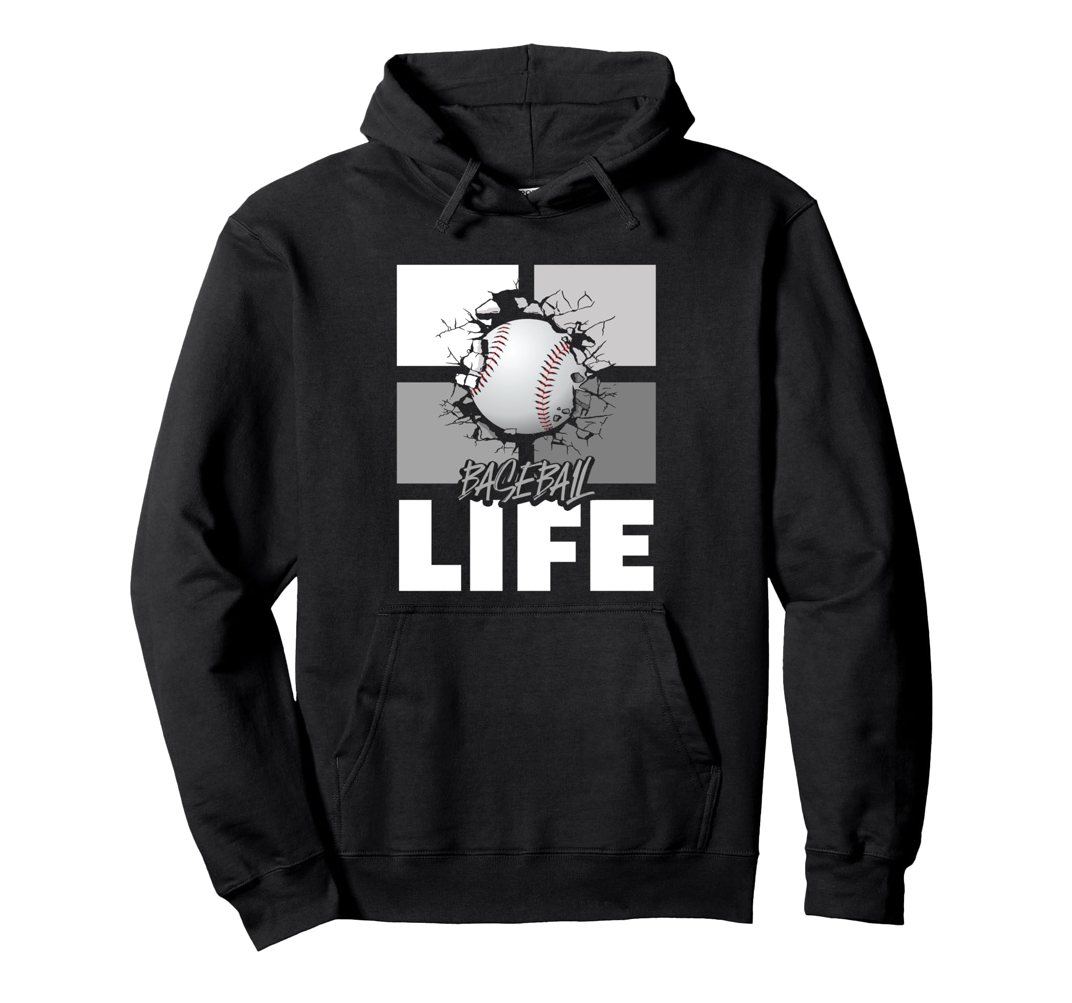 Baseball Baseball Hoodie - Novelty Apparel for Adults - T-Shirt, Sweatshirt, Hoodie