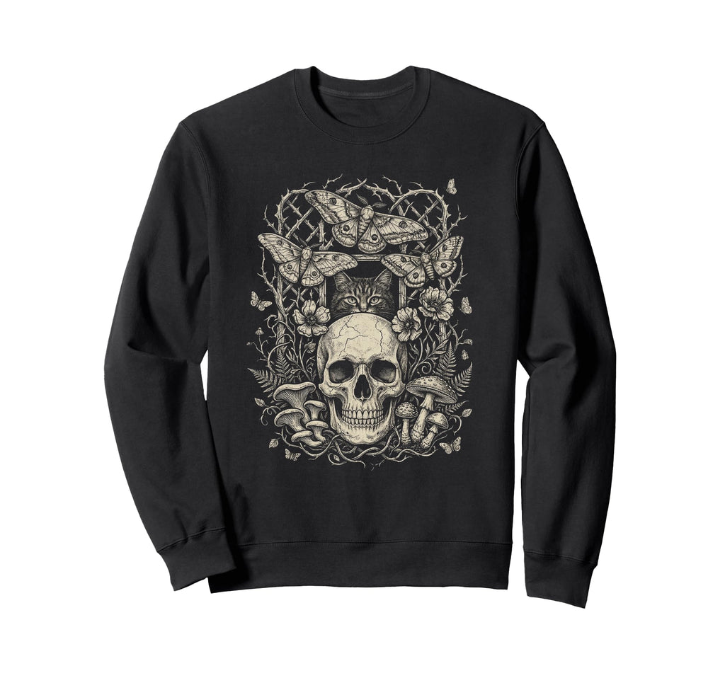 Skull Cat Skeleton Kitty Kitten Sweatshirt - Unique Graphic for Adults - T-Shirt, Sweatshirt, Hoodie