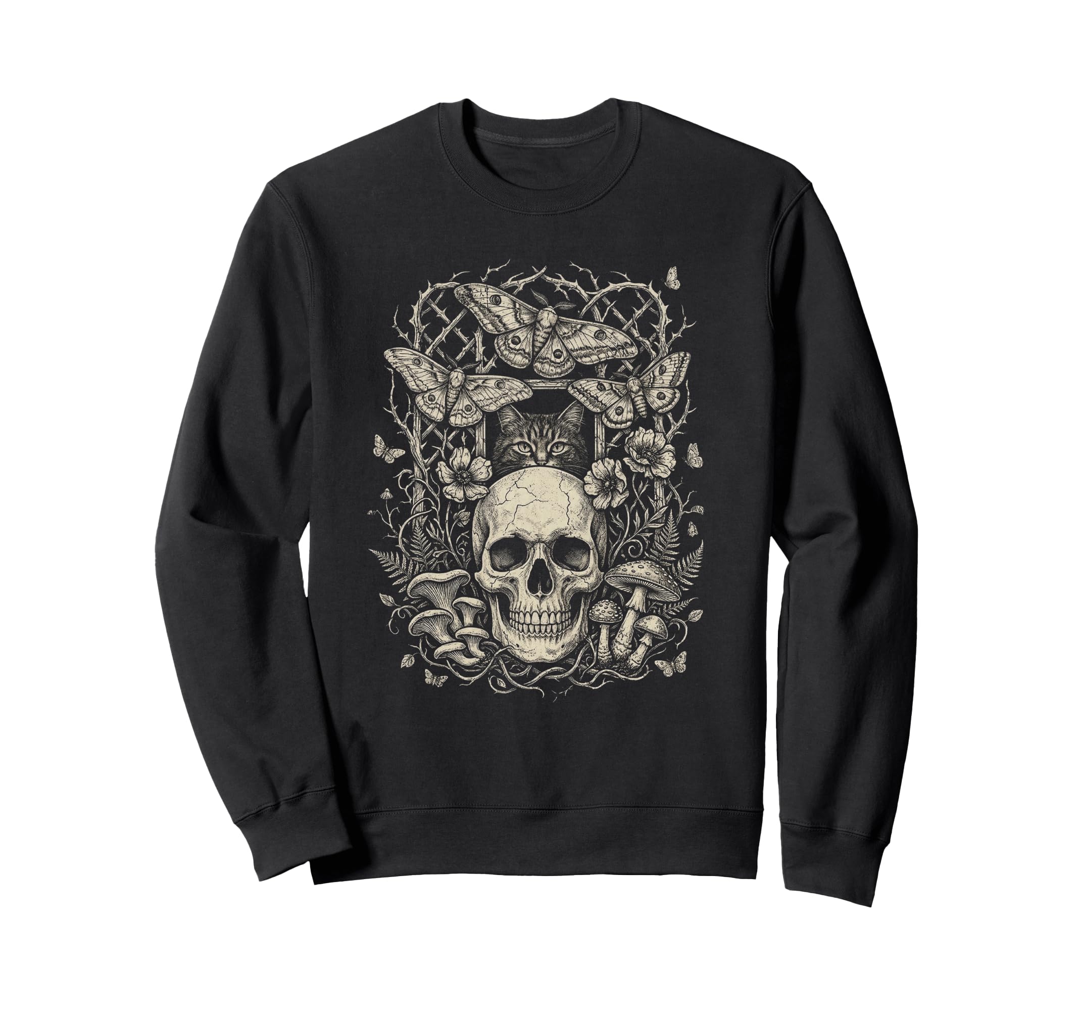 Skull Cat Skeleton Kitty Kitten Sweatshirt - Unique Graphic for Adults - T-Shirt, Sweatshirt, Hoodie