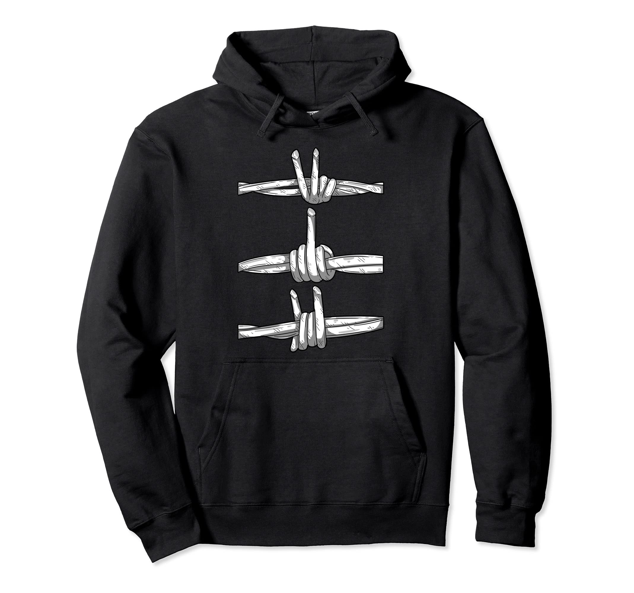 Minimalist Grunge Barbed Wire Hoodie - Casual Everyday Wear for Adults - T-Shirt, Sweatshirt, Hoodie