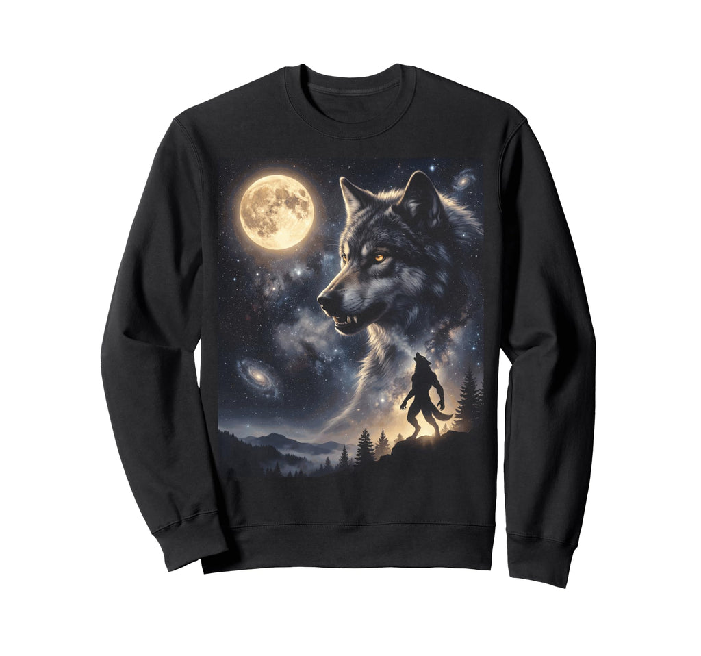 Werewolf Art Celestial Moon Sweatshirt - Casual Everyday Wear Men Women - T-Shirt, Sweatshirt, Hoodie