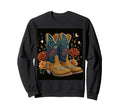 Cowboy Boots Galaxy Stars Floral Art Sweatshirt - Unique Graphic Unisex - T-Shirt, Sweatshirt, Hoodie