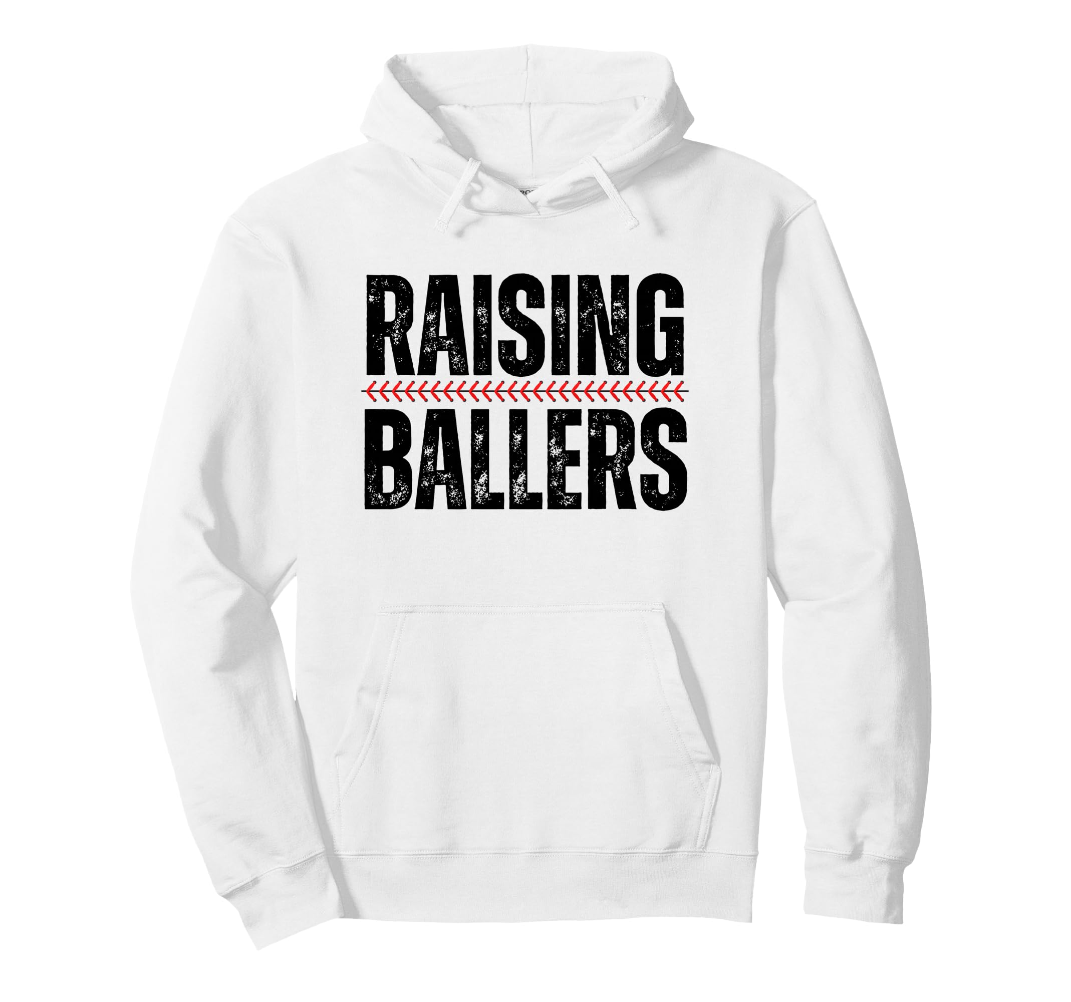 Raising Ballers Baseball Softball Mom Dad Hoodie - Trendy Graphic Unisex - T-Shirt, Sweatshirt, Hoodie