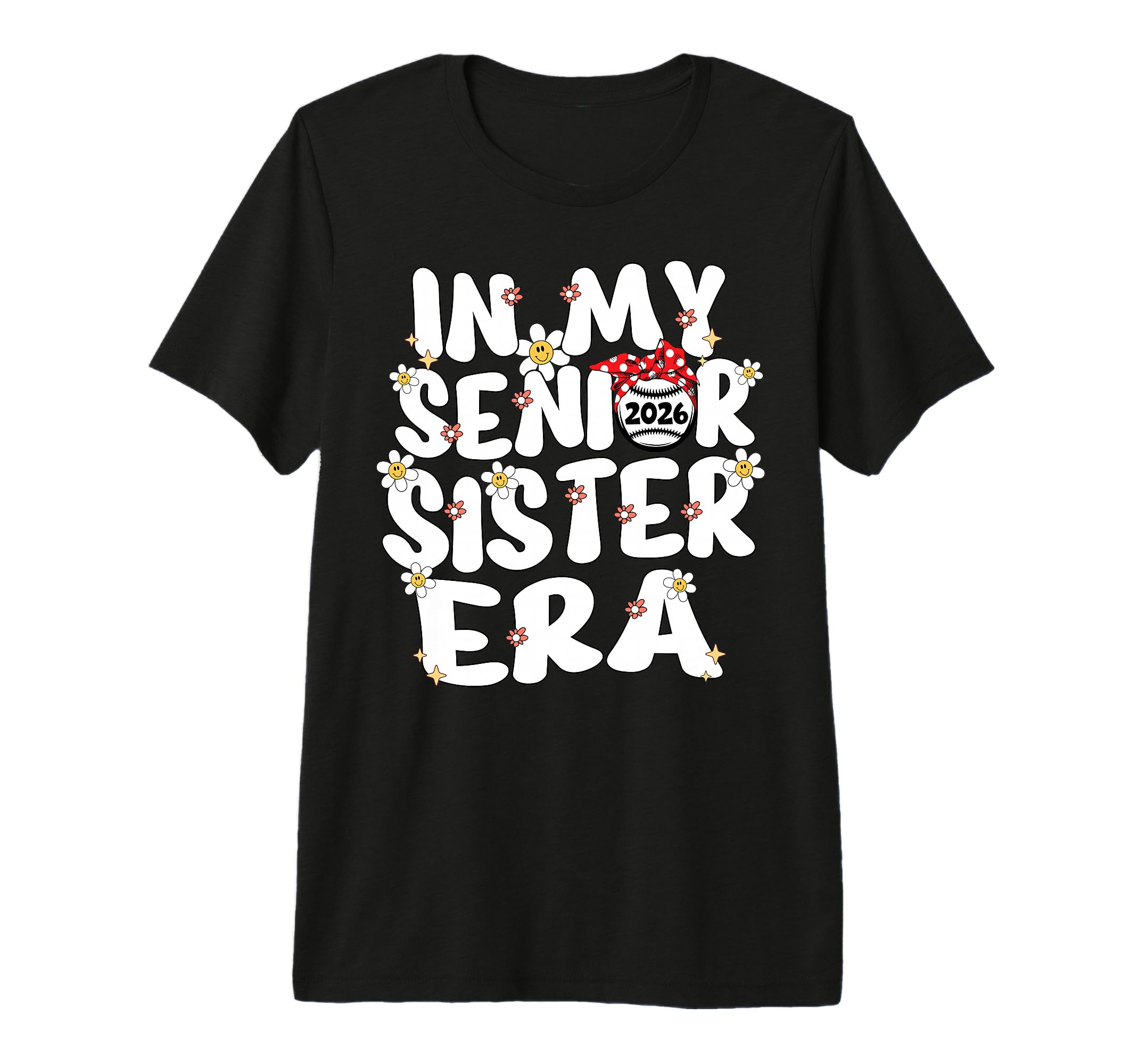 My Senior Sister Era Groovy Baseball T-Shirt - Minimalist Print for Adults - T-Shirt, Sweatshirt, Hoodie