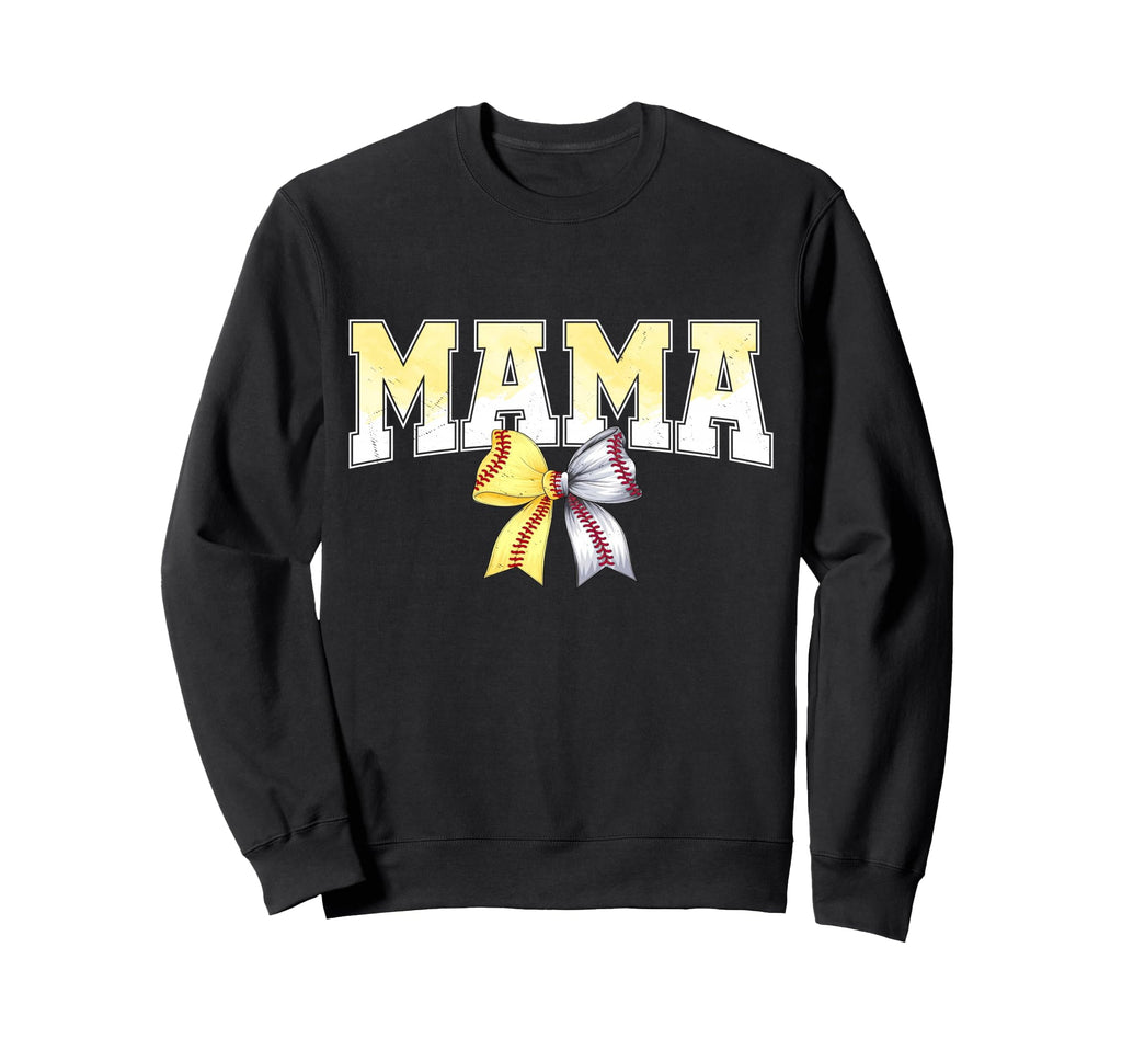 Coquette Bow Baseball Softball Sweatshirt - Casual Everyday Wear Men Women - T-Shirt, Sweatshirt, Hoodie