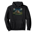 Funny Hippopotamus Ballfield Hoodie - Aesthetic Graphic for Adults - T-Shirt, Sweatshirt, Hoodie
