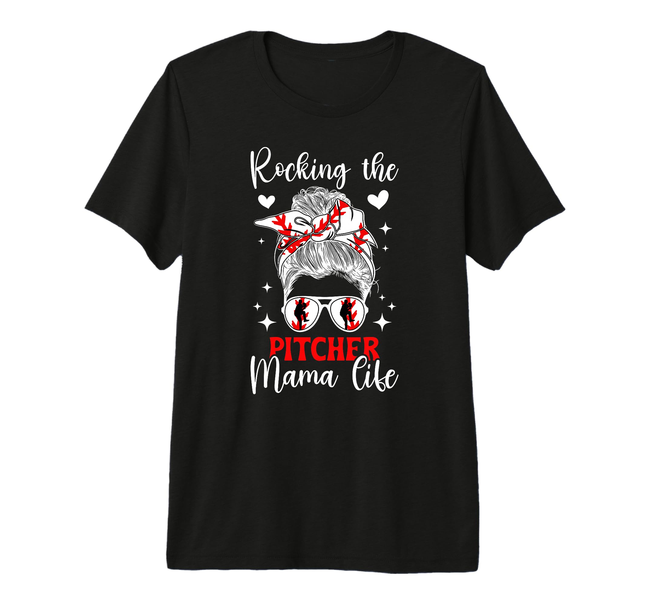 Baseball Pitcher Mama Life Mom Baseball T-Shirt - Custom Art Print Unisex - T-Shirt, Sweatshirt, Hoodie