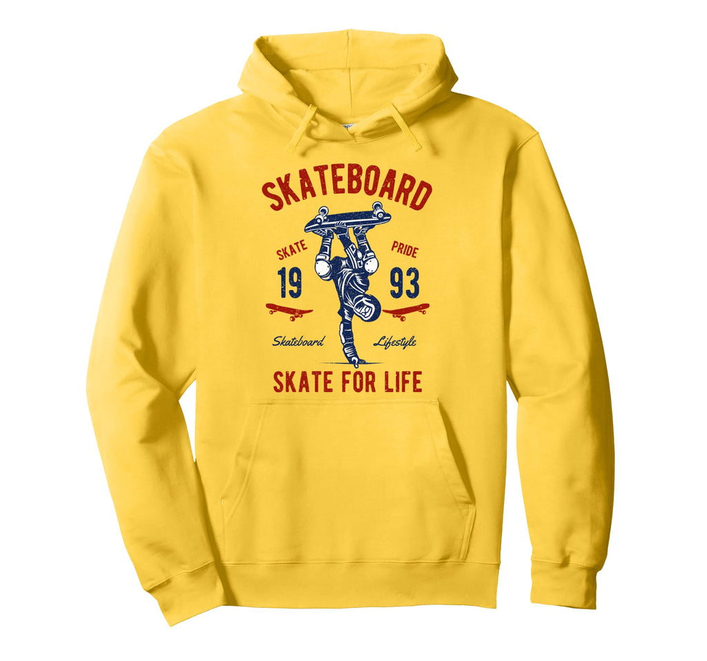 Distressed Skateboard Skater Hoodie - Fun Novelty Design for Adults - T-Shirt, Sweatshirt, Hoodie
