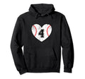 Baseball Heart Player 4 Baseball Hoodie - Fun Novelty Design for Adults - T-Shirt, Sweatshirt, Hoodie