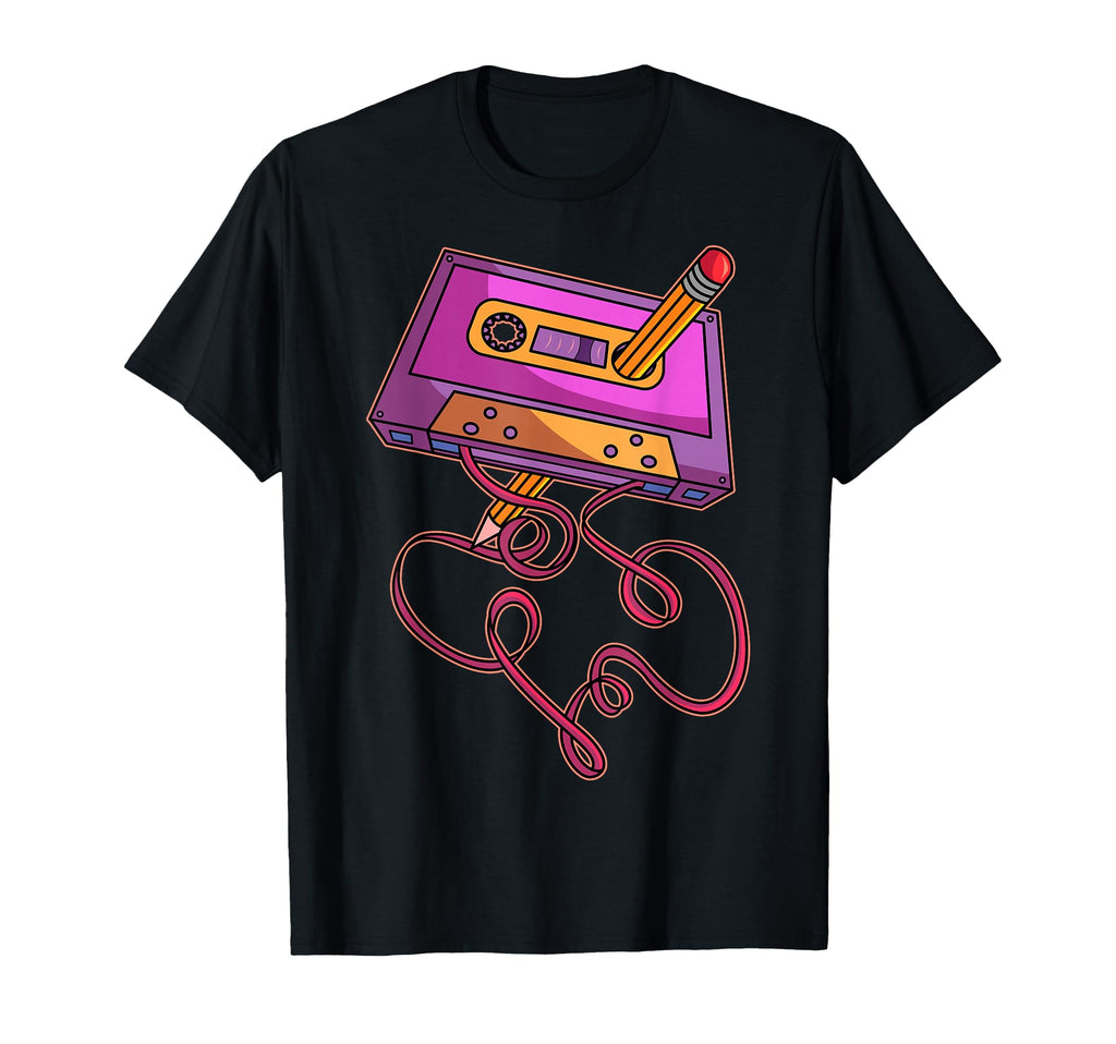 80S Cassette Tape Pencil 1980S T-Shirt - Casual Everyday Wear Unisex - T-Shirt, Sweatshirt, Hoodie