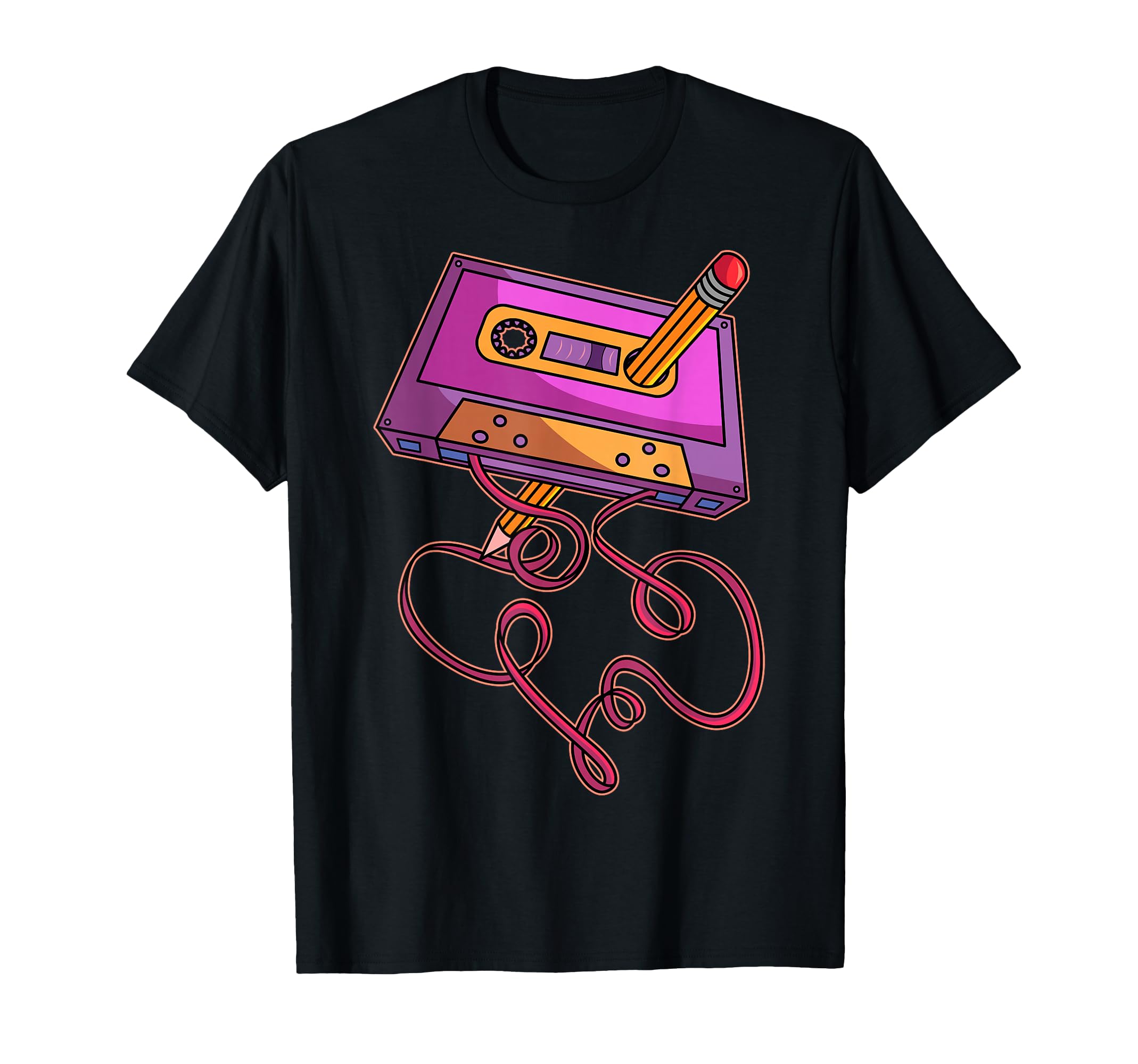 80S Cassette Tape Pencil 1980S T-Shirt - Casual Everyday Wear Unisex - T-Shirt, Sweatshirt, Hoodie