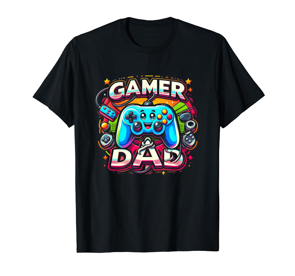 Gamer Dad Game Controller Gaming T-Shirt - Custom Art Print Men Women - T-Shirt, Sweatshirt, Hoodie